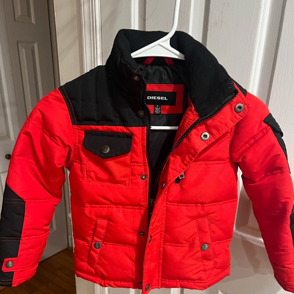 Diesel Bold Red and Black Jacket kids 4T